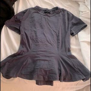 Dark Gray Peplum Shirt